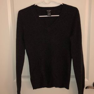 Lord and Taylor grey cashmere v neck sweater